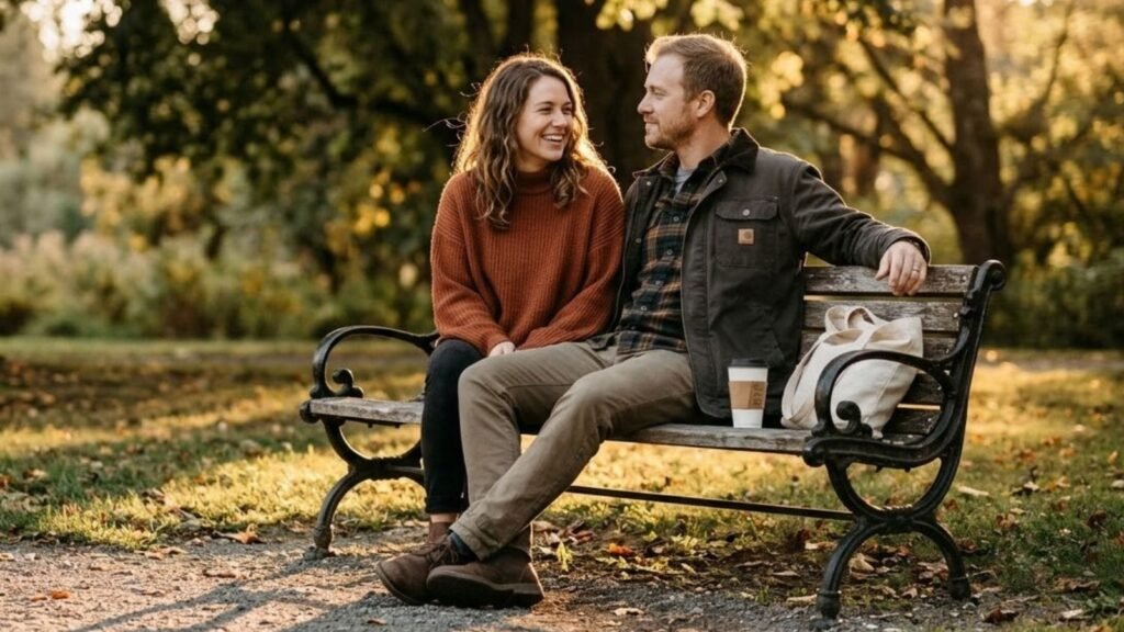 Couple sharing a quiet moment at golden hour, signs of true love