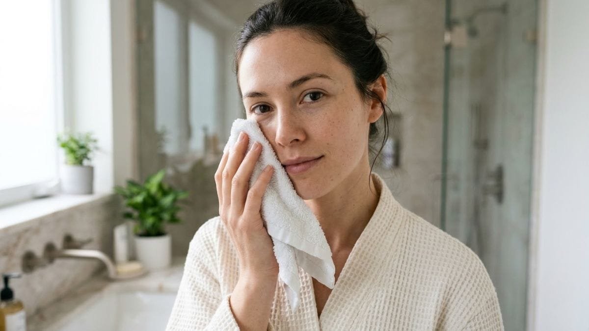 Woman holding a cold compress under her eye, how to get rid of dark circles naturally