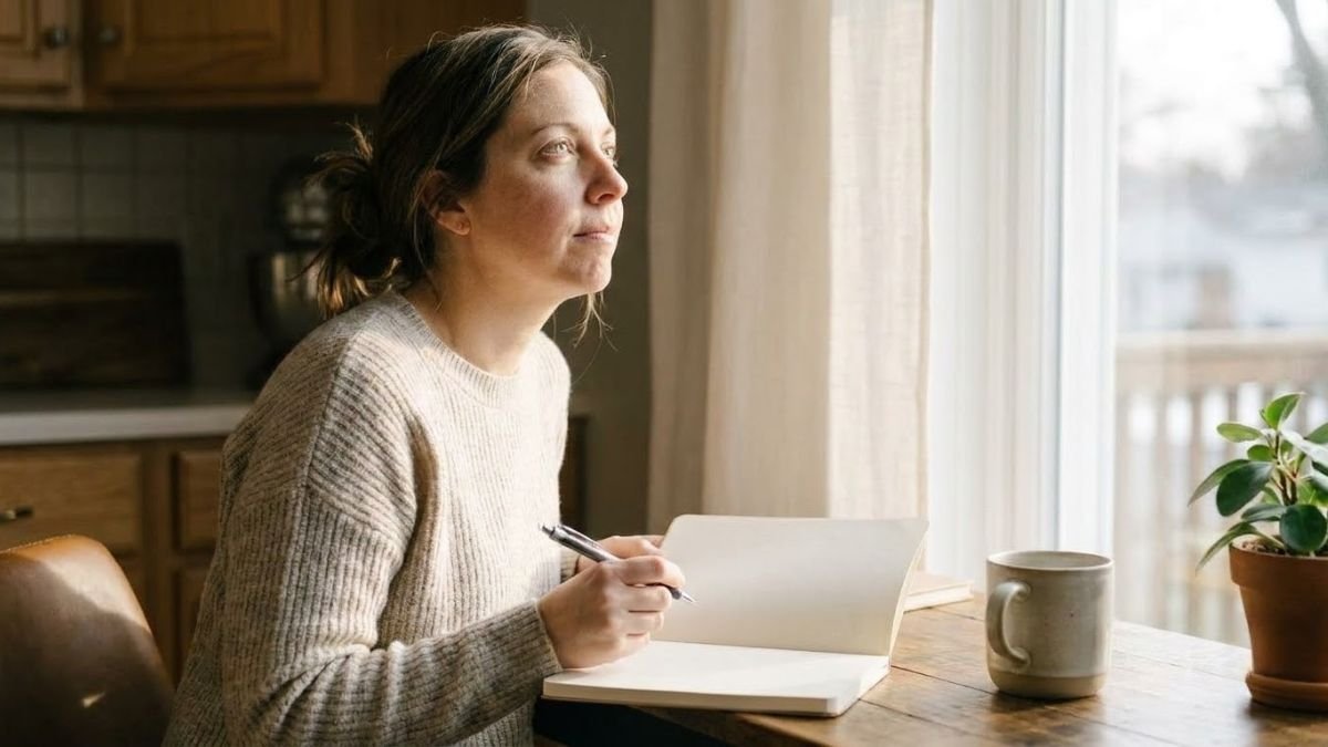 Woman writing relationship agreements in a notebook, relationship rules