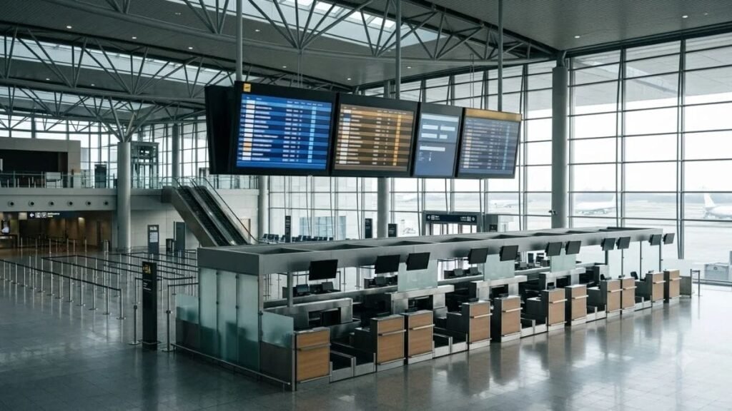 Airport departure boards illustrating how to find cheap flights