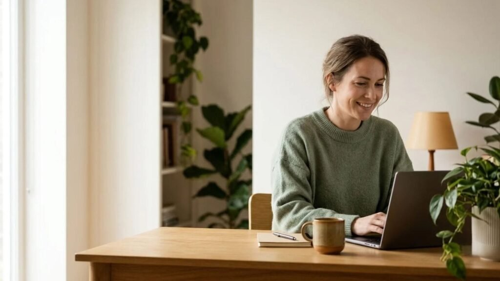 Partner smiling during a video call that shows long distance relationship tips in practice