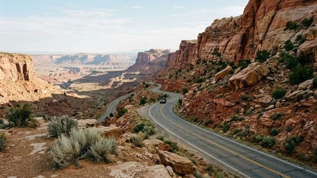 Red rock road for a Las Vegas to Zion National Park trip