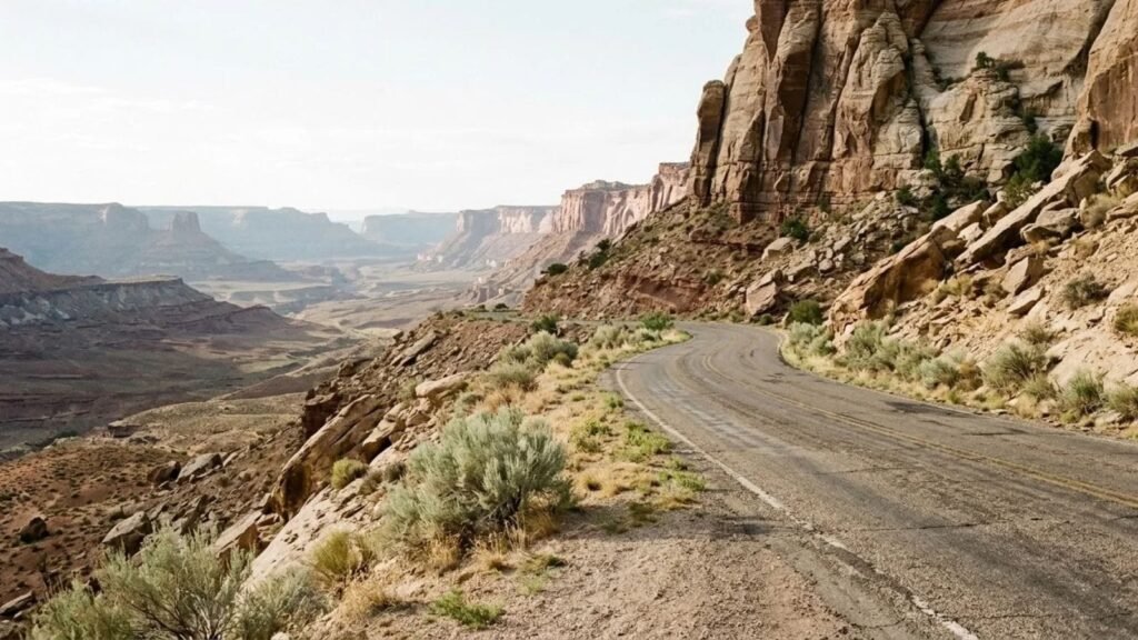 Red rock road on the way from Las Vegas to Zion National Park