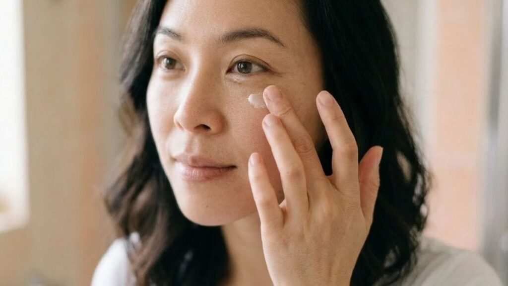 Ring finger patting moisturizer under the eye before how to cover dark circles with makeup